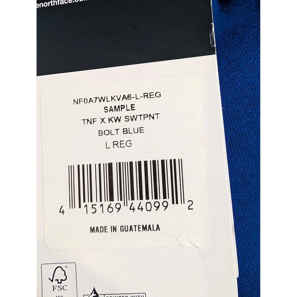 The North Face x KAWS‎ XX Sweatpants Bolt Blue Mens Large NF0A7WLK Sample SP22